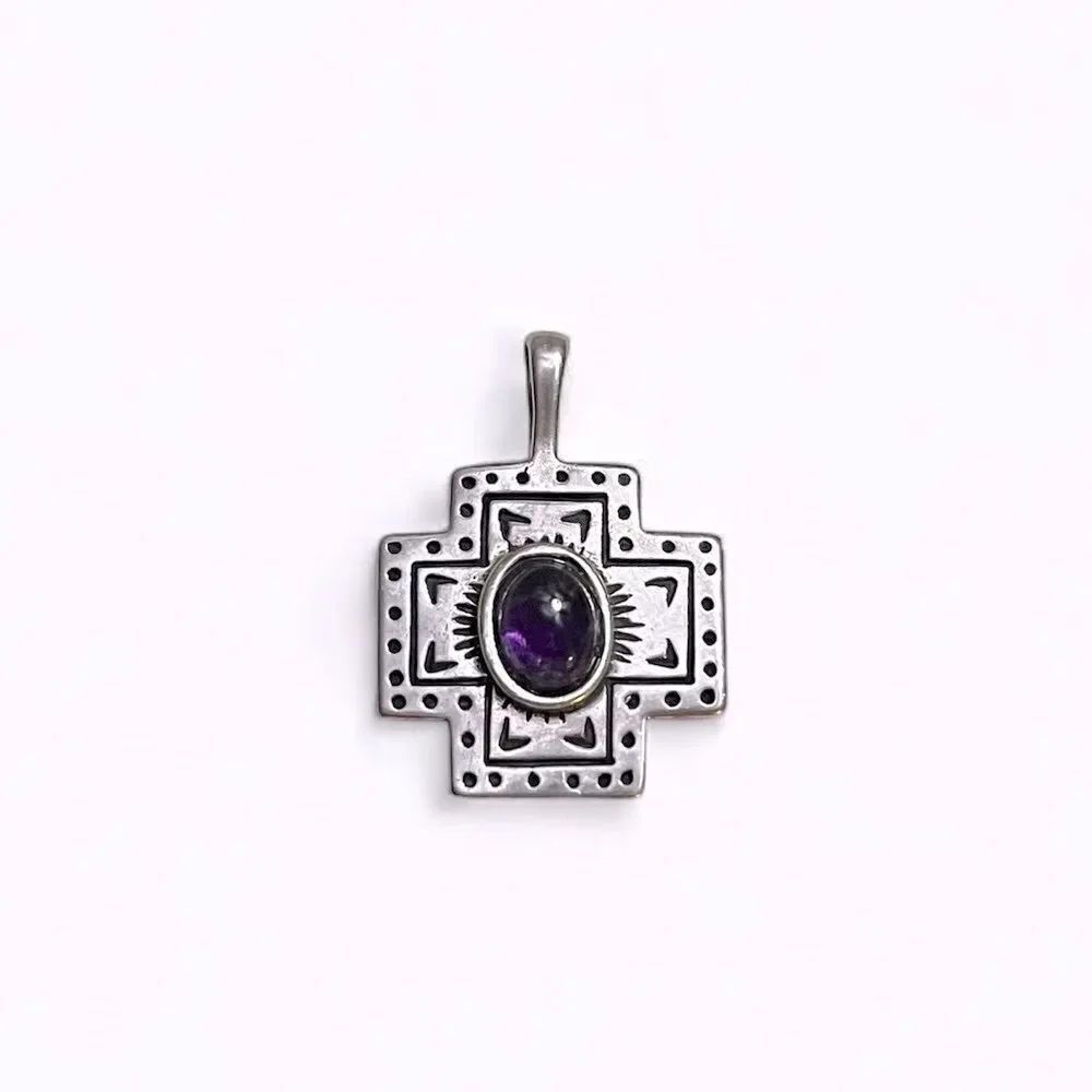 Sterling Silver CDI Southwestern Cross Pendant
